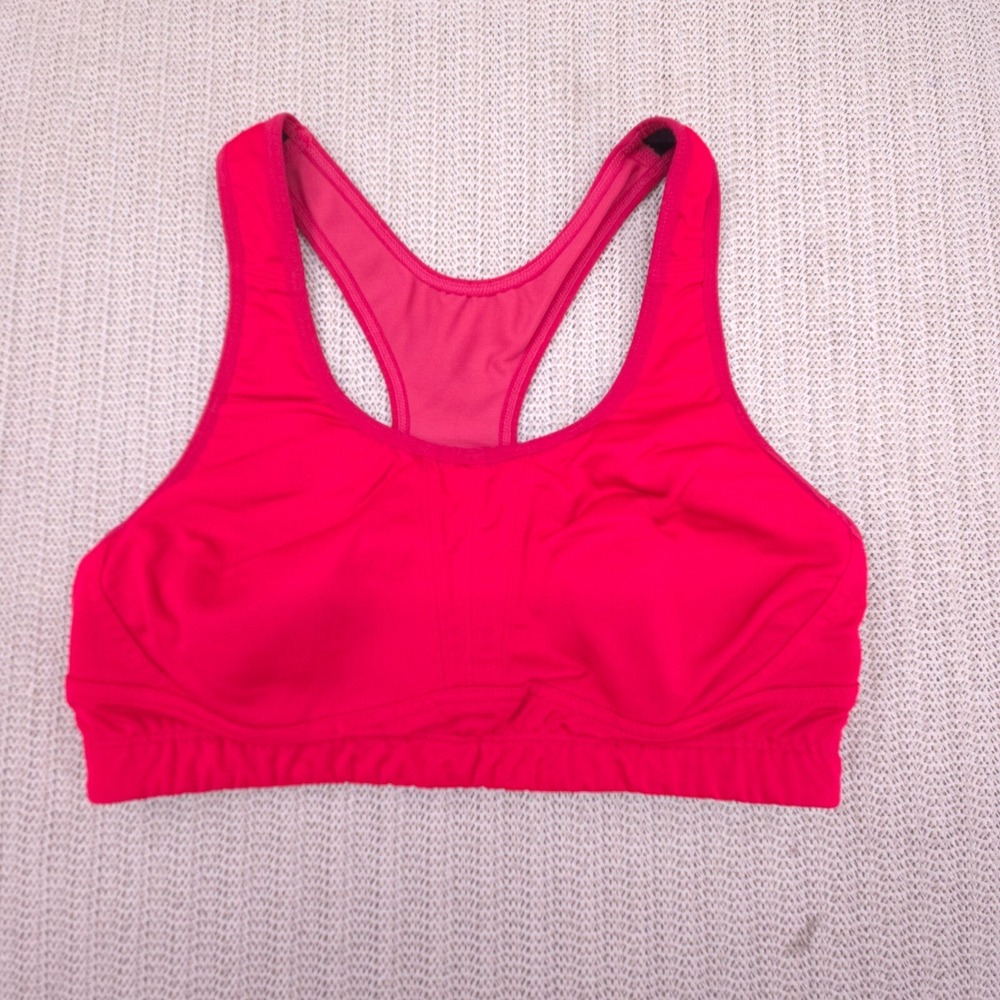 Saucony Sports Bra Womens Medium Red Racerback Stretch Comfort